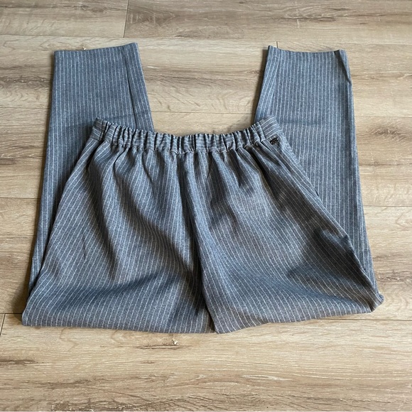 Monk & Lou grey white pinstripe pull on trouser pants size 6 - Picture 2 of 7